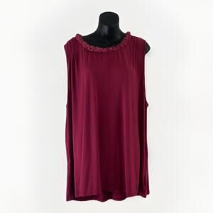 Soft Surroundings Women 3X Sleeveless Blouse Tunic Top Pink Crochet Yarn Cottage